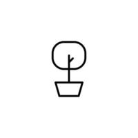 Plant icon with outline style vector