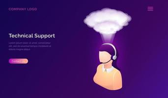 Technical support or online assistant isometric vector