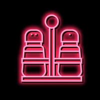 salt and pepper container set neon glow icon illustration vector