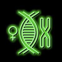 female chromosome genetic neon glow icon illustration vector