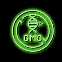 gmo genético producto gratis neón resplandor icono ilustración vector