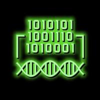 binary code genetic information neon glow icon illustration vector