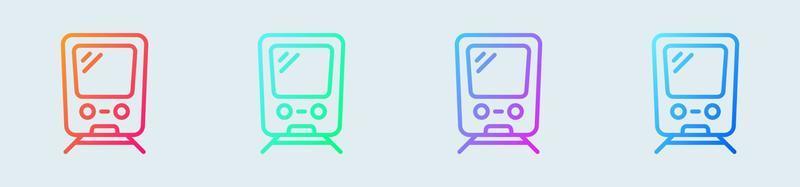 Train line icon in gradient colors. Subway signs vector illustration.