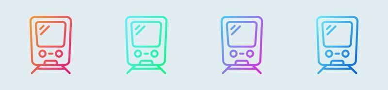 Train line icon in gradient colors. Subway signs vector illustration.