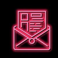 sending mail report neon glow icon illustration vector