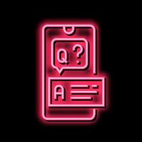 question and answer neon glow icon illustration vector