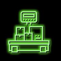 weight control boxes logistics neon glow icon illustration vector