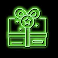 present box bonus neon glow icon illustration vector