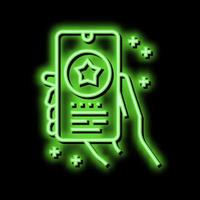 phone application bonus neon glow icon illustration vector