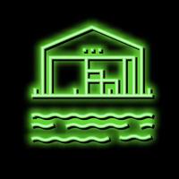 storehouse port neon glow icon illustration vector
