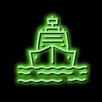 ship entering in port neon glow icon illustration vector