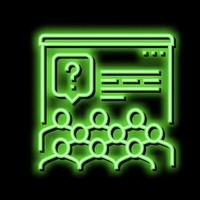 tasks for discussion on forum neon glow icon illustration vector