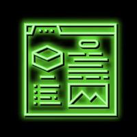 characteristics land neon glow icon illustration vector