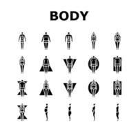 body human anatomy figure icons set vector