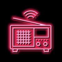 radio news neon glow icon illustration vector
