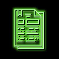 protocol document neon glow icon illustration vector