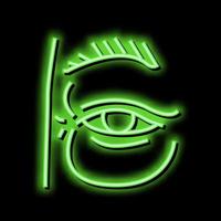 eye bag edema neon glow icon illustration vector