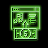 buying music neon glow icon illustration vector