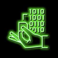 programming rfid chip neon glow icon illustration vector