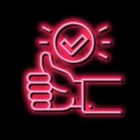 gesture good and approved neon glow icon illustration vector