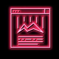 online chart neon glow icon illustration vector