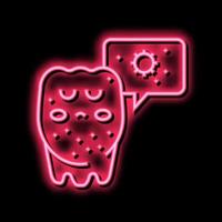 unhealthy tooth neon glow icon illustration vector
