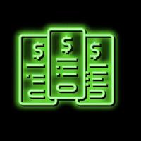 tariff plans subscription neon glow icon illustration vector