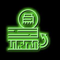 chamfering mirror neon glow icon illustration vector