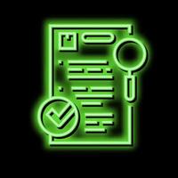 requisition review neon glow icon illustration vector