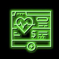 health web site subscription neon glow icon illustration vector