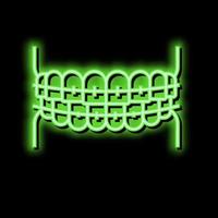 tooth braces neon glow icon illustration vector