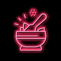 spice mortar neon glow icon illustration vector