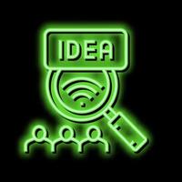 idea of crowdsoursing neon glow icon illustration vector