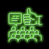 feedback crowdsoursing neon glow icon illustration vector