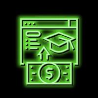 internet education payment neon glow icon illustration vector