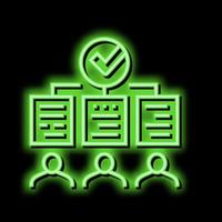 three way matching neon glow icon illustration vector