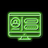 registration internet account neon glow icon illustration vector