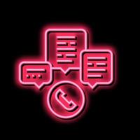 call center support neon glow icon illustration vector