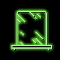 bathroom mirror neon glow icon illustration vector