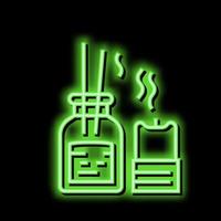 aroma therapy accessories neon glow icon illustration vector