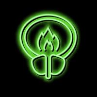 burning pain bladder neon glow icon illustration vector