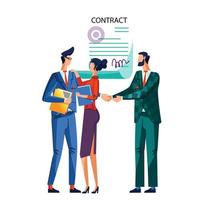 Contract conclusion concept vector illustration