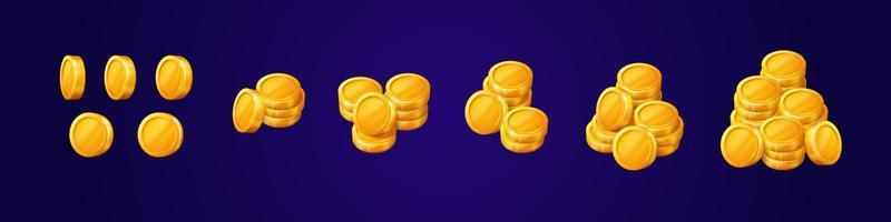 Treasure pile and gold money stack asset for game vector