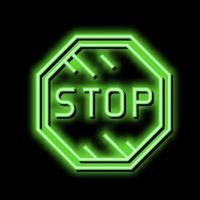 stop road sign neon glow icon illustration vector