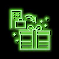 bonuses and gifts benefits neon glow icon illustration vector