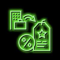 staff discount benefits neon glow icon illustration vector