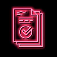 work report neon glow icon illustration vector