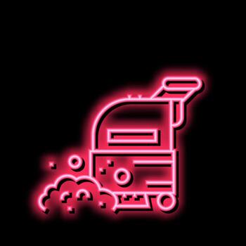 profesional vacío Lavado máquina neón resplandor icono ilustración vector