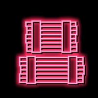 wooden plank warehouse neon glow icon illustration vector