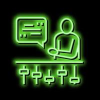 skill management neon glow icon illustration vector